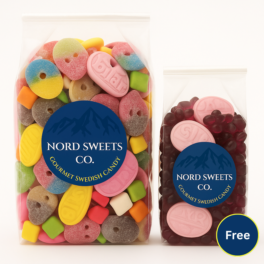 Gourmet Swedish Mixed Bags + Free Pomegranate & Strawberry Bubs and Violet Cars