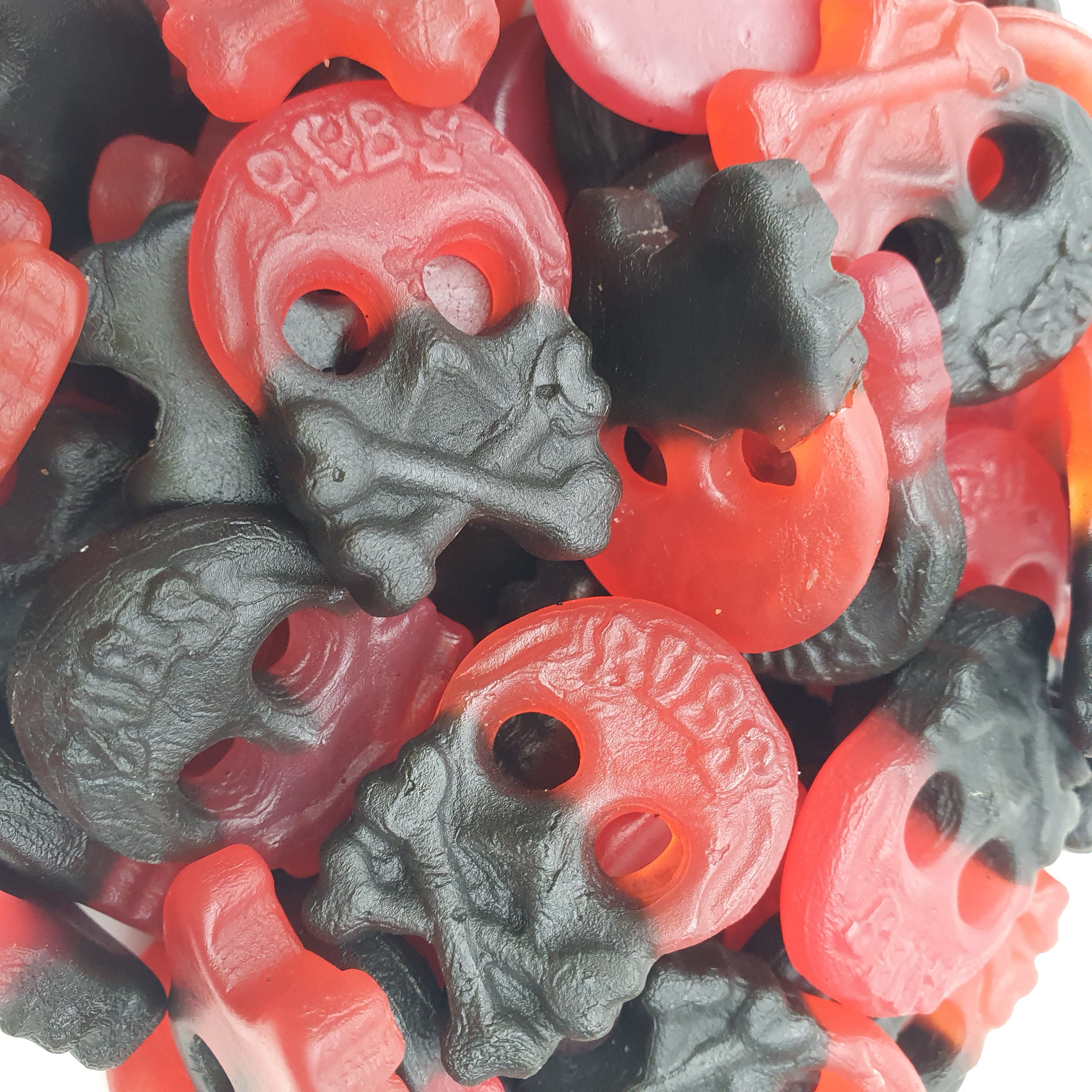 Raspberry Liquorice Skulls