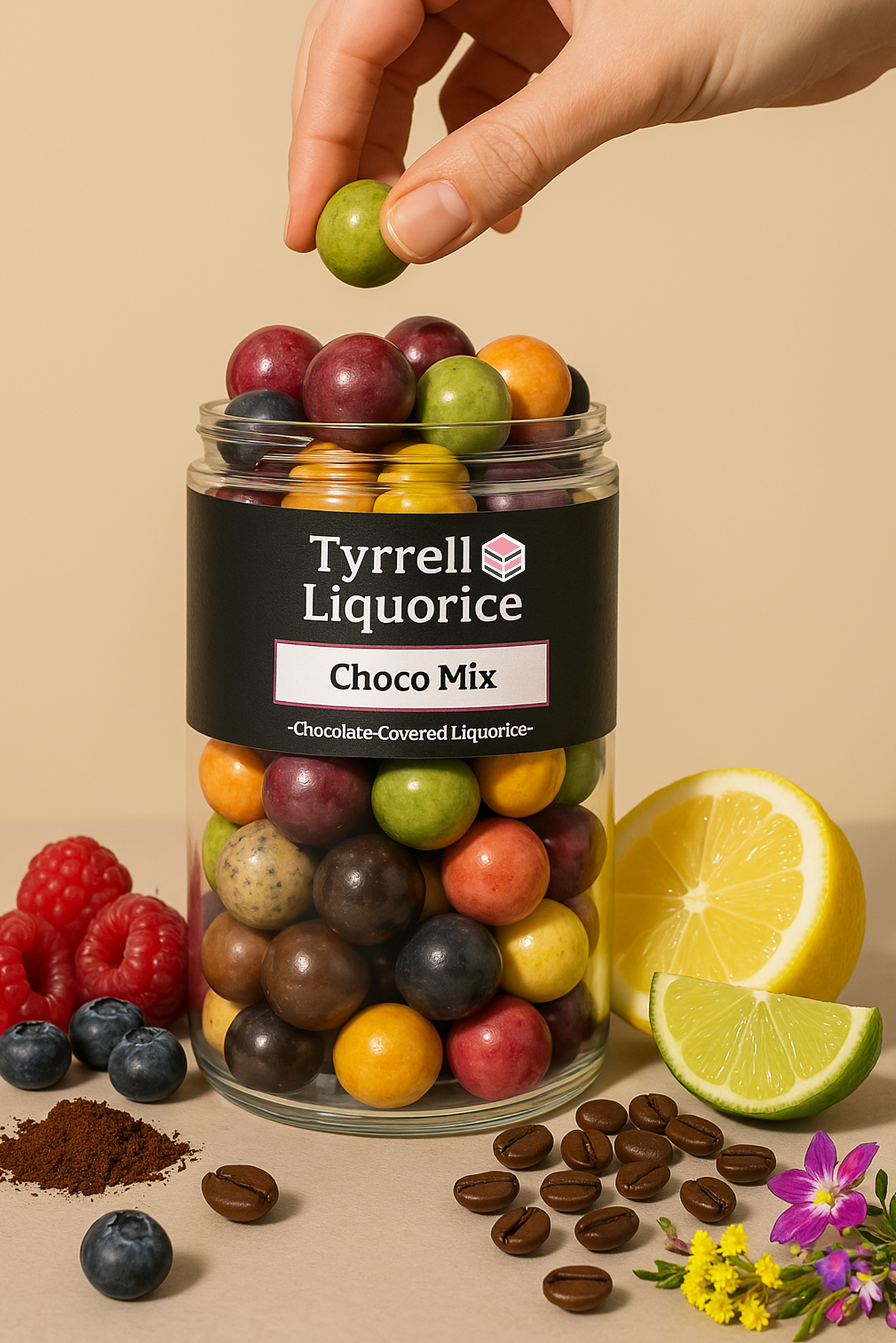 Tyrrell Liquorice Choco Mix | Chocolate Coated Sweet Black Liquorice