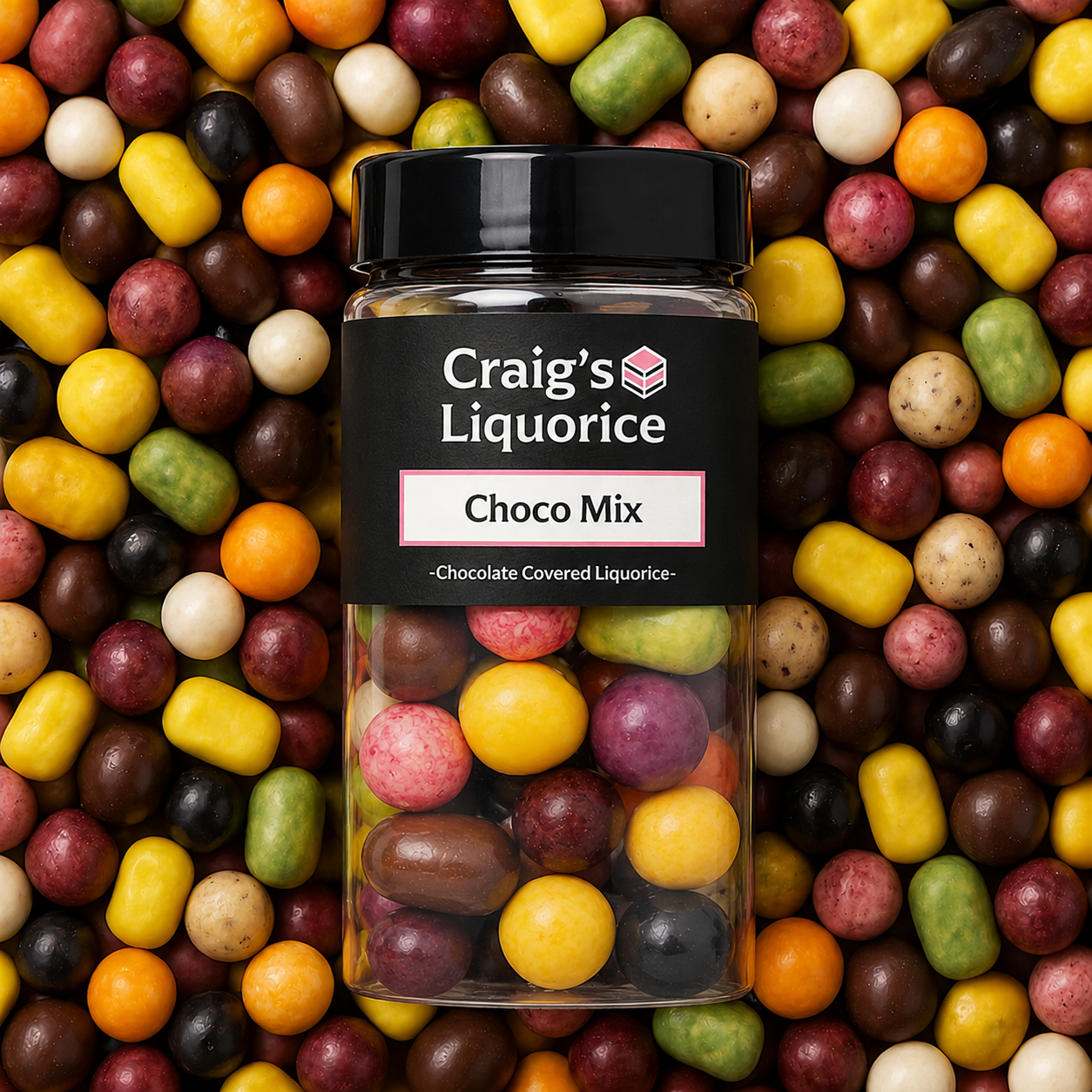 Craig's Liquorice Choco Mix | Chocolate Coated Sweet Black Liquorice