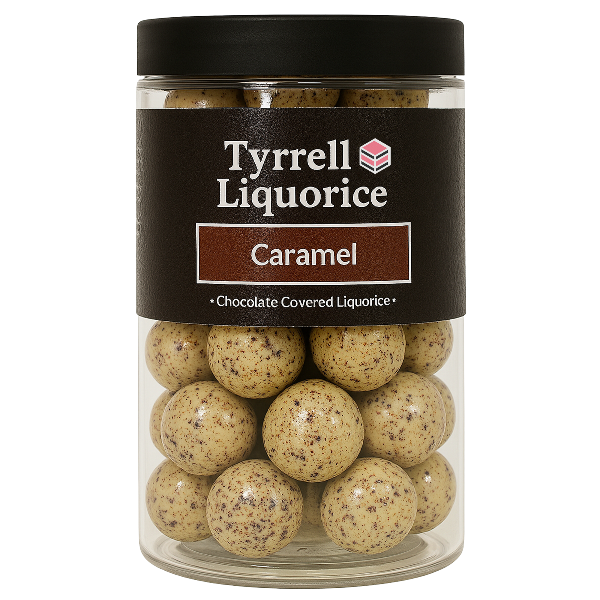 Tyrrell Liquorice Caramel | Sweet Black Liquorice Coated with Caramel Flavoured White & Milk Chocolate