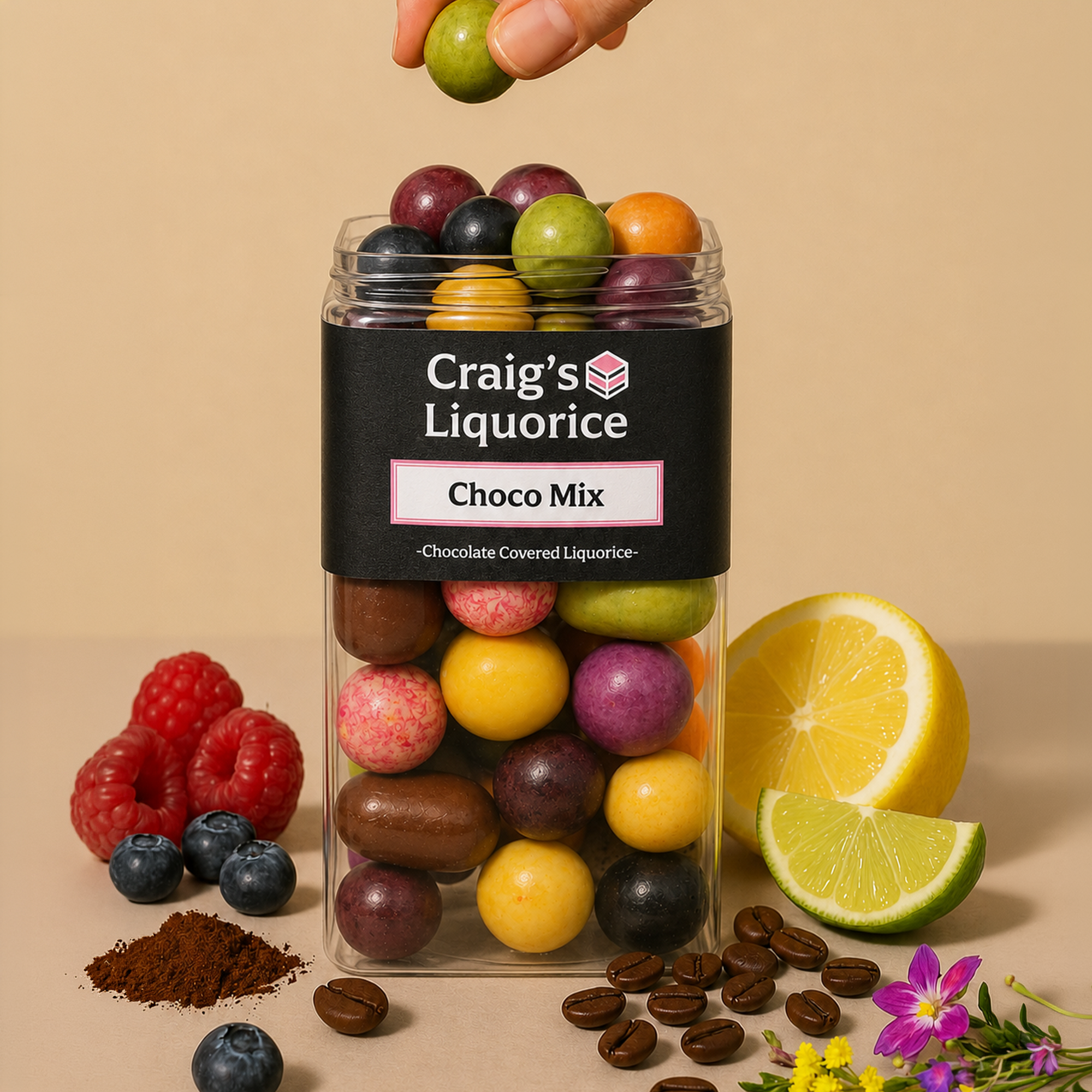 Craig's Liquorice Choco Mix | Chocolate Coated Sweet Black Liquorice